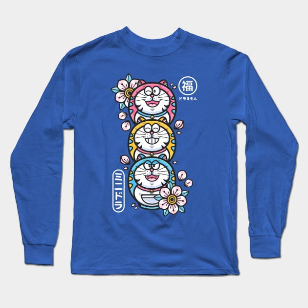 Daruma Totem Mini-Dora Long Sleeve T-Shirt by Bear Noise